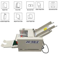 2 Trays Electric Paper Folder Automatic Brochures Folding Creasing Machine 70W