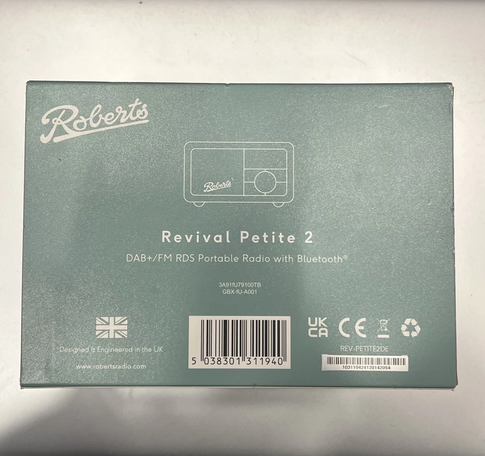 Roberts Revival Petite 2 DAB / DAB+ / FM RDS digital radio, Duck Egg - Image 3 of 3