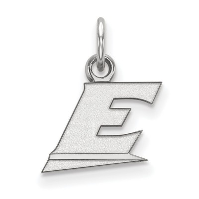 10k Weißgold LogoArt Eastern Kentucky University Buchstabe E extra kleiner Anhänger