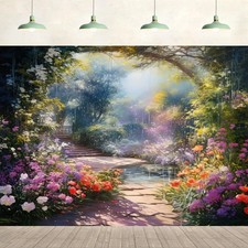 10x8FT Spring Garden Backdrop Blooming Floral Oil Painting Photography Props