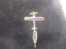 Vintage Anstecknadel Flieger Piloten &bdquo;Doppeldecker Propeller Flugzeug&ldquo;