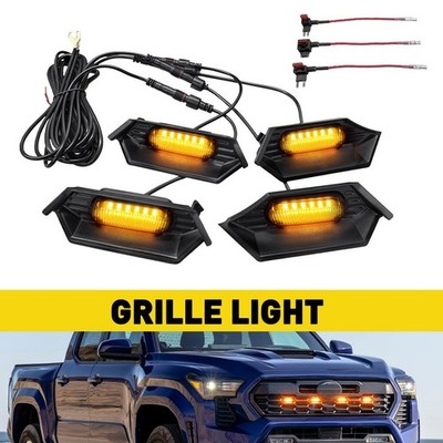 4PCS LED Grill Amber Light Kit For 2024 2025 Toyota Tacoma TR D Sport / Off-Road