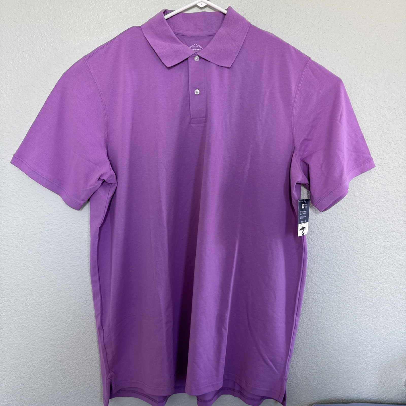St John’s Bay Men’s Short Sleeve Polo Shirt Size 2XLT Color Orchid Easy Care Nee