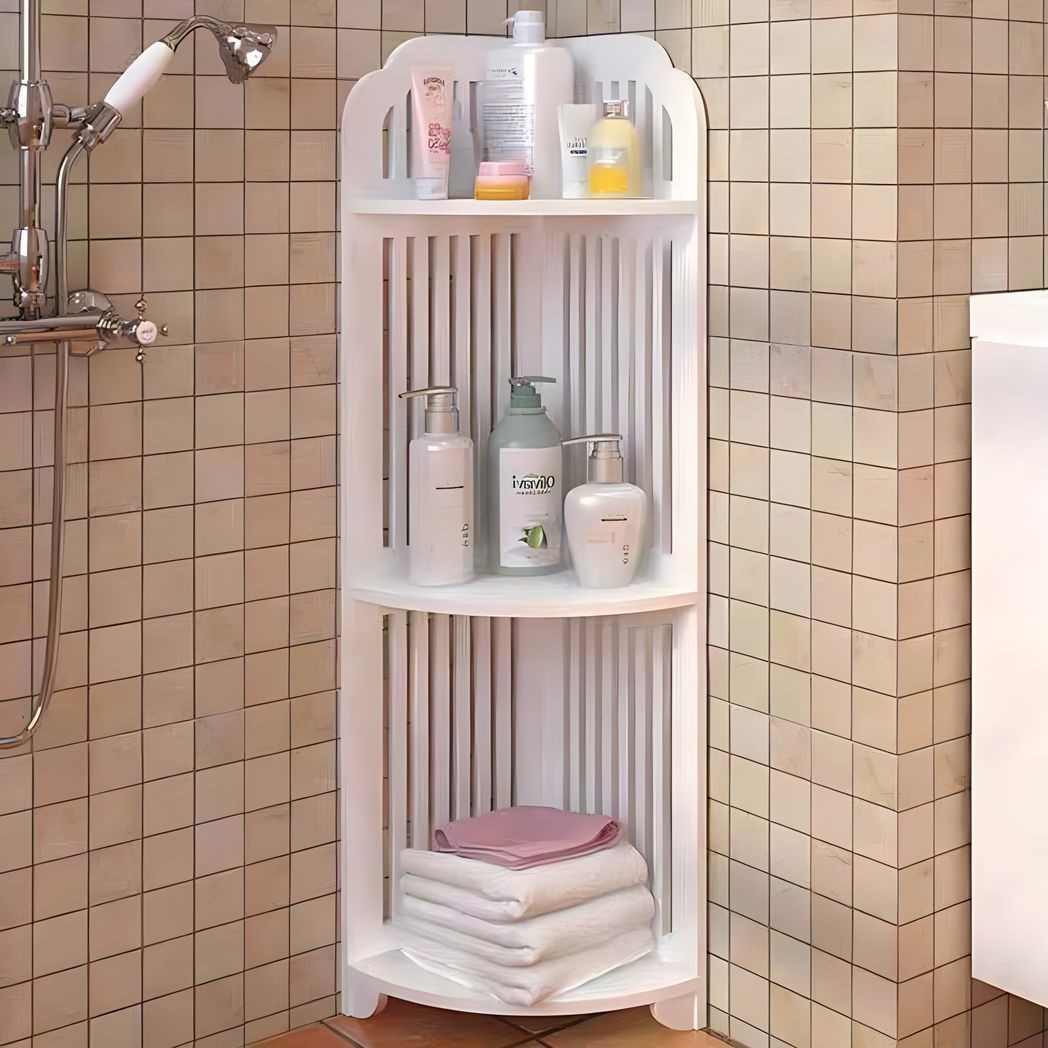 3 Tier Bathroom Corner Shelves Shower Storage Toiletry Organiser Rack