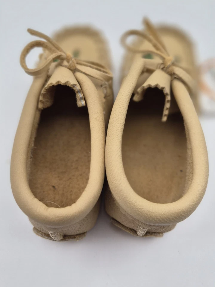 Bastien Industries Infantil Mocasines Infantiles Bebé Talla 6 Beige Nuevo Antiguo Stock Foto 2 de 4