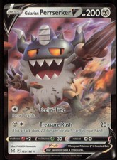 Pokemon Galarian Perrserker V 129/196 Lost Origin Ultra Rare Holo NM