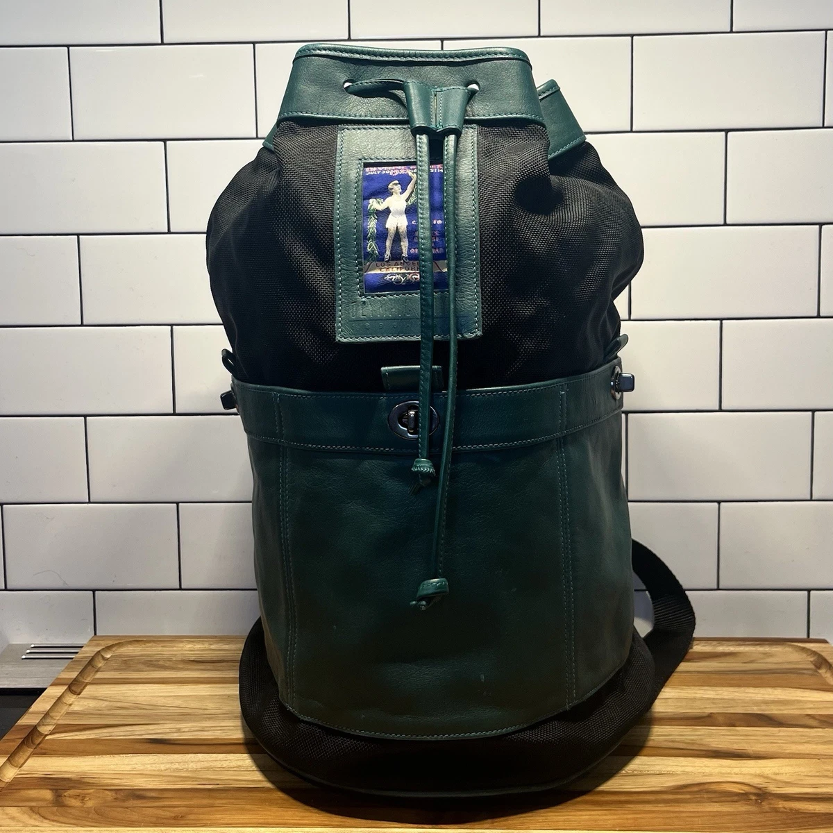 coach 692 backpack olympics london Vintage Coach 1996 Atlanta Olympic Games Hunter Green Leather Backpack # 692