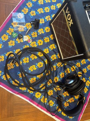 VOX Guitar Amplifier with Tuner, Cables, Pick, Headphones, and Power Cord
