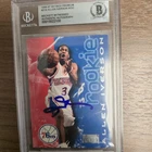 ALLEN IVERSON SIGNED AUTO 1996 97 SKYBOX PREMIUM ROOKIE CARD #216 BAS BECKETT