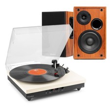 Audizio RP113C Record Player and KS02 Bookshelf Speakers Hi-Fi System - Wood