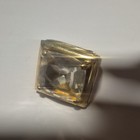Gold Tone Metal Cocktail Ring Clear Square Crystal 1-Stone Prong Set Size 7.5 — photo 6