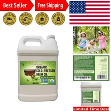 Cold Pressed 128 Fl Oz Neem Oil for Plant Shine, Skin & Hair Care - No Additives