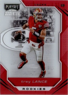 2021 Panini Playoff Momentum Rookies Trey Lance Rookie RC #PMR-3 49ers Chargers