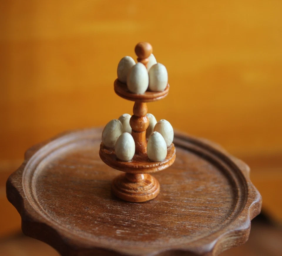Dolls House Miniature Egg Stand Holder 1:12 OOAK By ARTISAN PigeonOak - Image 3 of 4