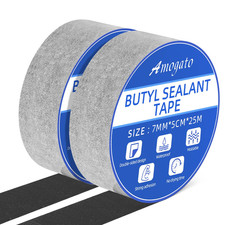 2 Pack Double Sided Black Butyl Sealant Tape, 2" X 82'