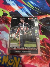2025 Topps Chrome F1 On The Move Oliver Bearman Rookie SP Refractor RC #186