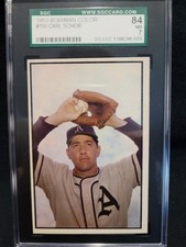 1953 Bowman Color Carl Scheib #150 NM 7 Philadelphia Athletics MLB SGC