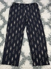 Soma Women s Black Lounge Pants Champagne Bottle All Over Print Size Medium