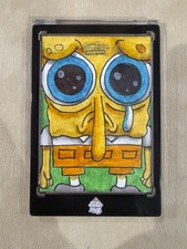 Marketplace image: 2025 Topps Chrome SpongeBob 1/1 Sketch Card Sad SpongeBob Meme “Christmas Who?”