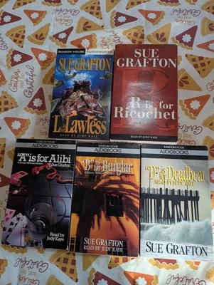 Sue Grafton Alphabet Audiobooks on Cassette A B D L & R - Image 1 of 4