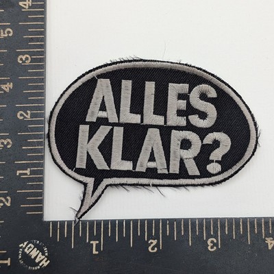 Alles Klar (All Clear) Patch German Speech Bubble Black Gray Sew-On