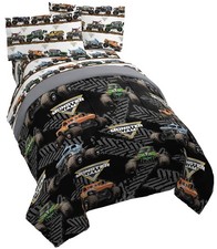 Monster Jam 5 Piece Queen Bed Set - Includes Comforter  Set - Grave Digger ...