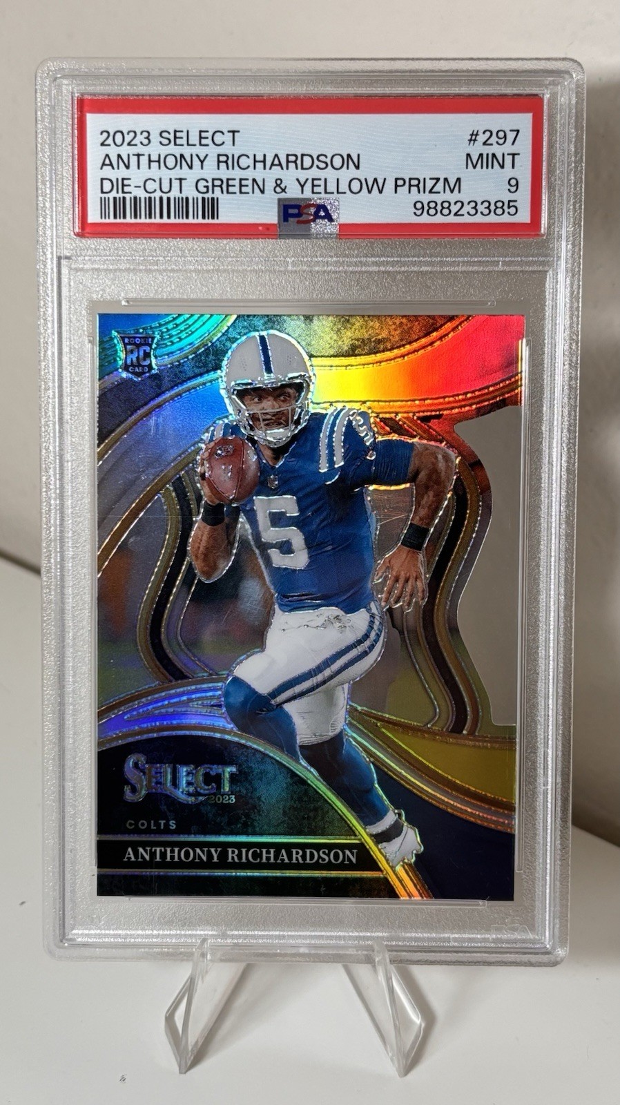 2023 Panini Select - Club Level Anthony Richardson #297 Silver Prizm (RC) PSA 9