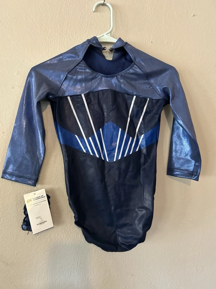 GK Elite cm Child Medium Navy Blue Long Sleeve Gymnastics Leotard - Image 2 of 3