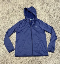 Women's Nike Dri-Fit Blue Hoodie Zip Up Jacket w Thumb Holes/Pockets Size M