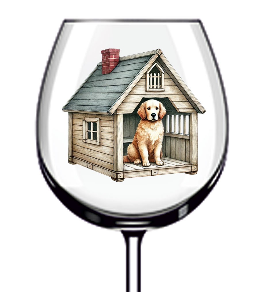 12x Watercolor Dog Puppy House Vinyl Sticker Decal Tumbler Wine
