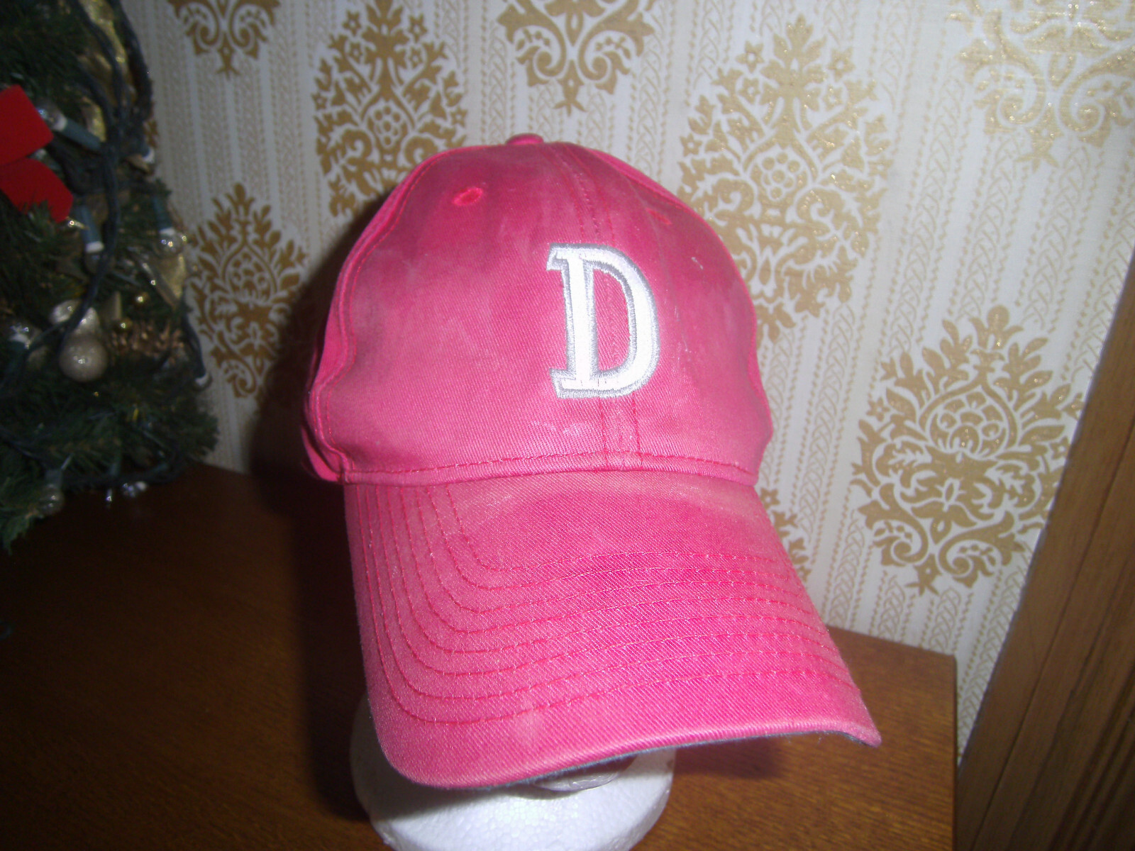 San Sun Red Snapback Cap with Front Letter D Design One Size Fits All