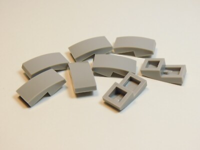 LEGO Lot of 8 Light Bluish Gray 2x1 Curved Slopes No Stud A8
