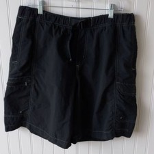 Columbia Men's Large Bathing Suit Swimwear Swim Trunks Mulitpocket Black