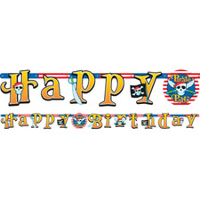 Pirate Party Happy Birthday Jumbo Letter Banner for Children