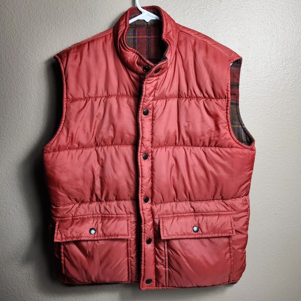 Chaleco acolchado a cuadros Enro vintage reversible mezcla lana/nylon para hombre talla M Foto 4 de 4