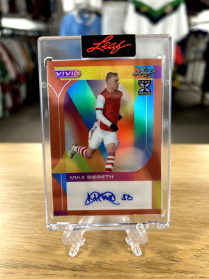 Mika Biereth RC 2022-23 Leaf Vivid Soccer Auto Orange #3/3 Motherwell Sealed