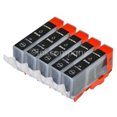 5 CANON Patronen + Chip black CLI521 IP 3600 IP 4600 IP 4700 MP 540 MP 550 NEU
