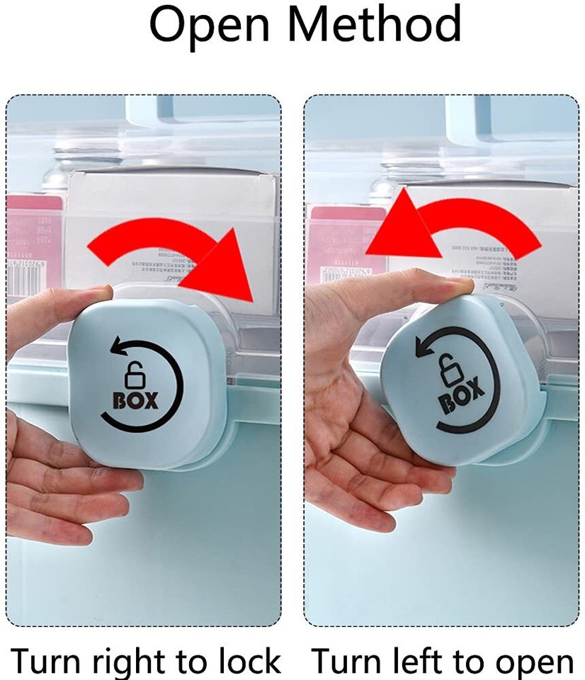 Craft Organizers and Storage,Plastic Box with 3Tier Fold Tray,Art