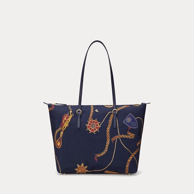 Ralph Lauren Damen Tasche Tote Keaton Medium Nylon Blau