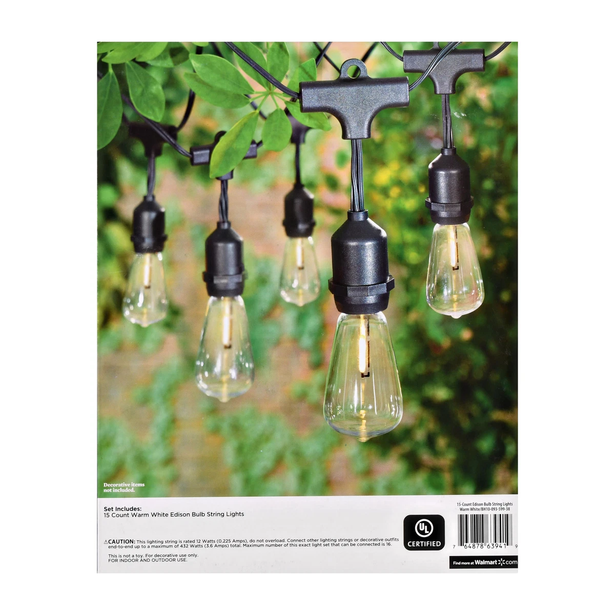 Better homes and gardens 15 count edison sale string lights