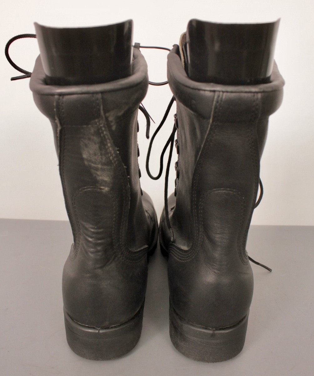 Men's NOS 1980s US Army Black Leather Combat Boots Sz 8 NR 80s Vtg