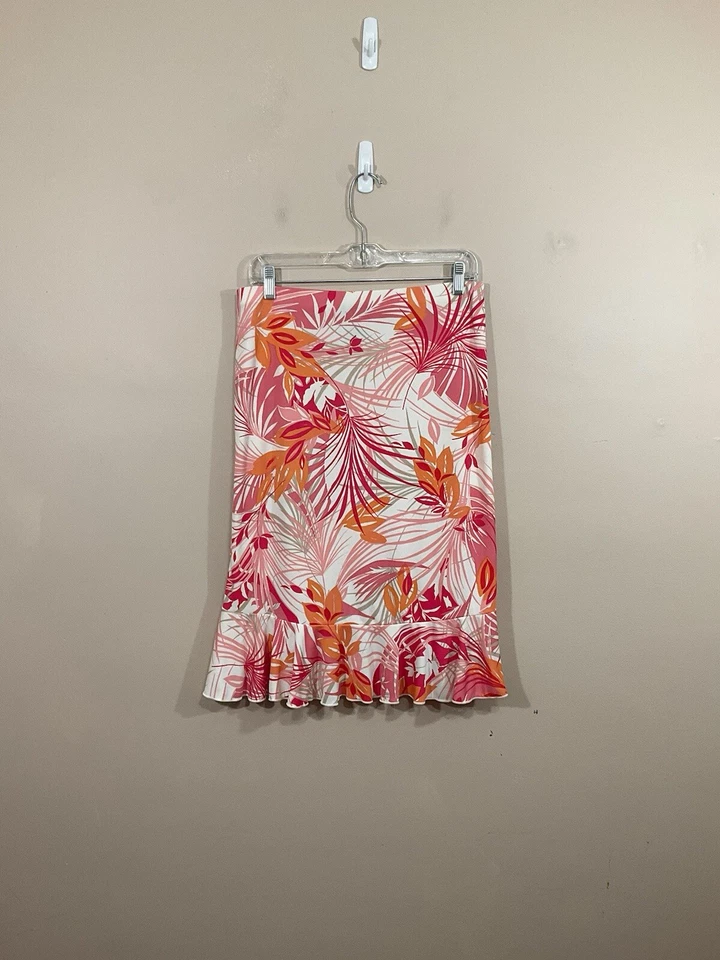 Falda hawaiana de colección The Limited para mujer M rosa dobladillo alto bajo Y2K playa tropical Foto 3 de 4