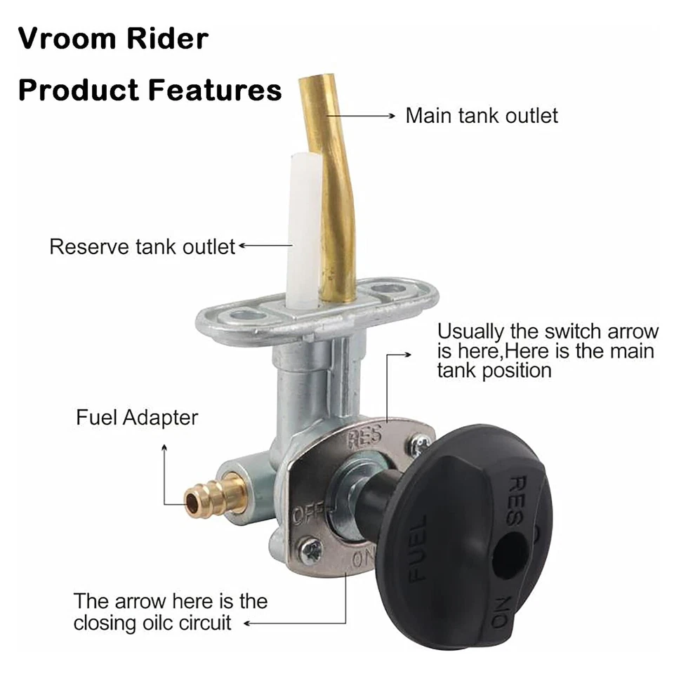 Gas Fuel Switch Petcock Valve Shut off for ARCTIC CAT 250 300 400 500 ATV Tank - Image 4 of 4