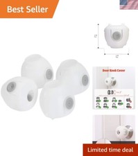 Childproof Your Home: 4 Pack Baby Safety Door Knob Covers with Push Button Lock