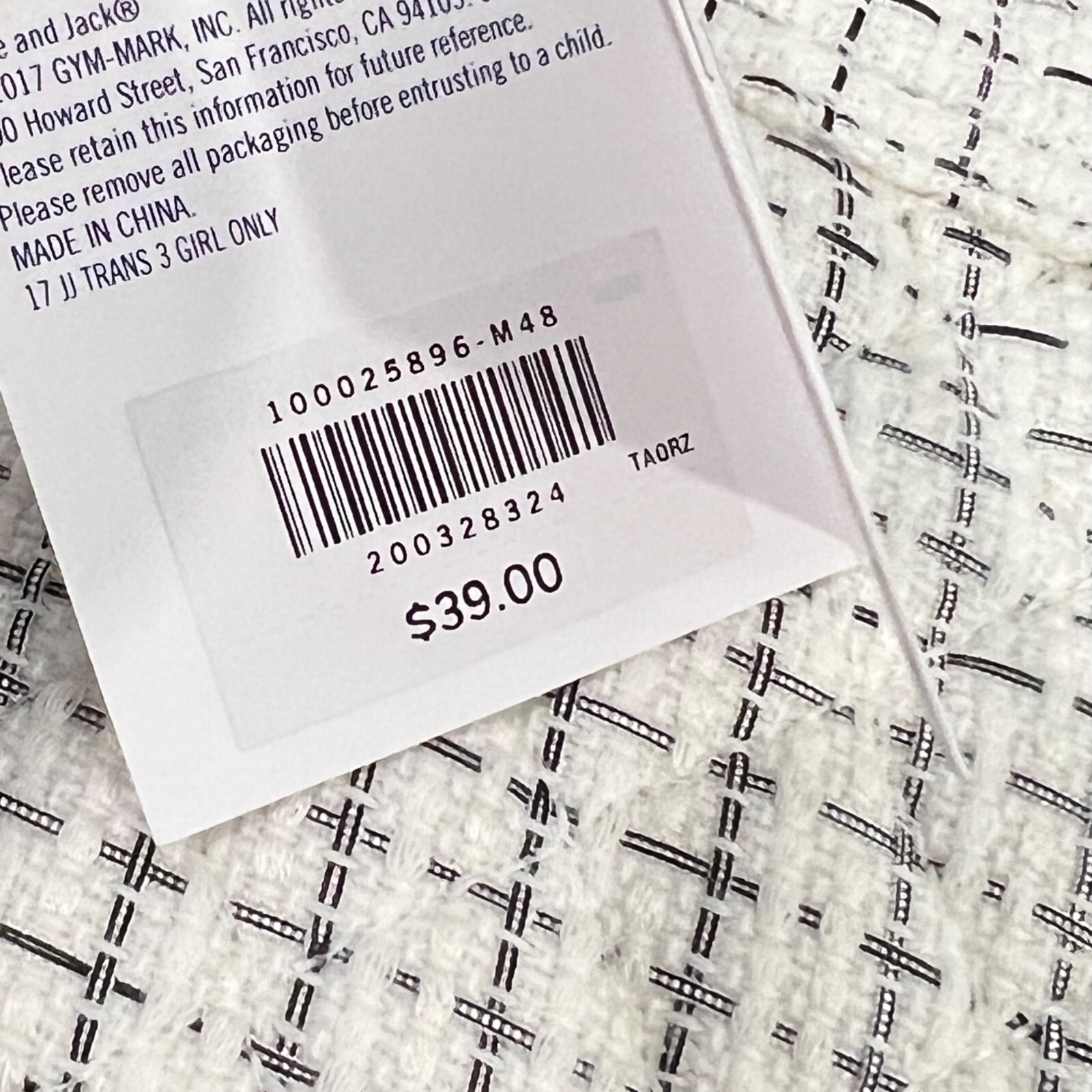 Tweed Crossbody Girls Purse Handbag With Gold Chain Strap Janie and Jack