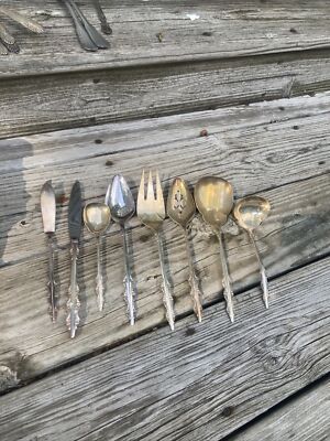 8 Pcs EMPRESS 1969 Silverplated  Flatware Silverware International Deep Silver