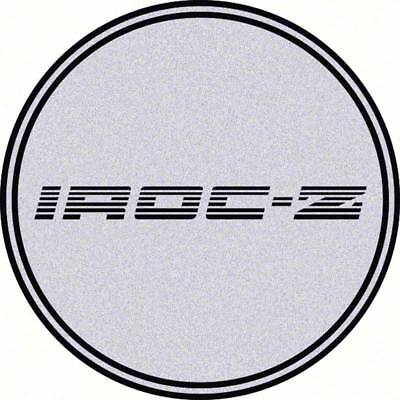 2-1//2 IROC Wheel Center Cap Emblem Chrome Z28 Logo on a Black Background