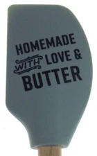 Gray Spatula Homemade With Love & Butter Krumbs Kitchen Home Gift Silicone Wood