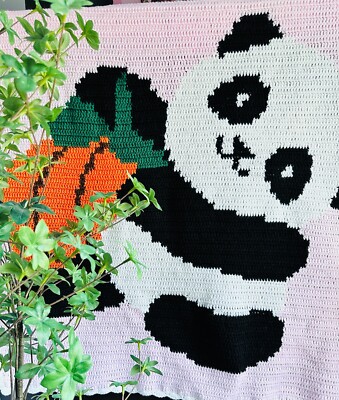 Panda and Pumpkin Baby Blanket Pattern 3 Collection Color Printing, Easy to Work