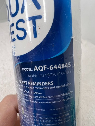 Aqua Crest Refrigerator Water Filter AQF-644845 Replacement For BOSCH Filter - Picture 3 of 9